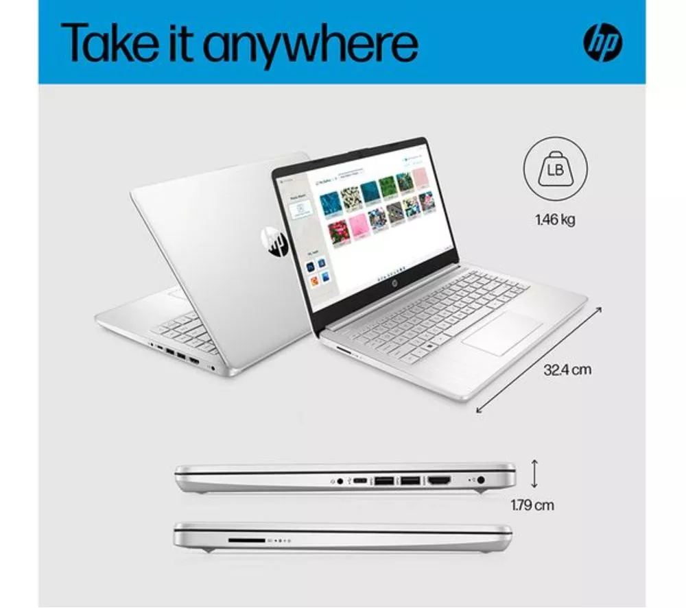 HP 14s-dq5501sa 14" Refurbished Laptop - Intel® Core™ i7, 512 GB SSD, Silver (Very Good Condition)