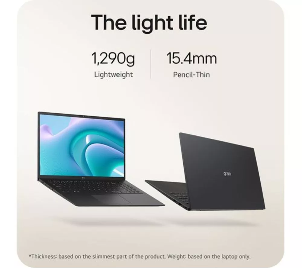 LG gram 15 15Z90S-G.AA78A1 15" Refurbished Laptop - Intel® Core™ Ultra 7, 1 TB SSD, Black (Very Good Condition) - Image 3