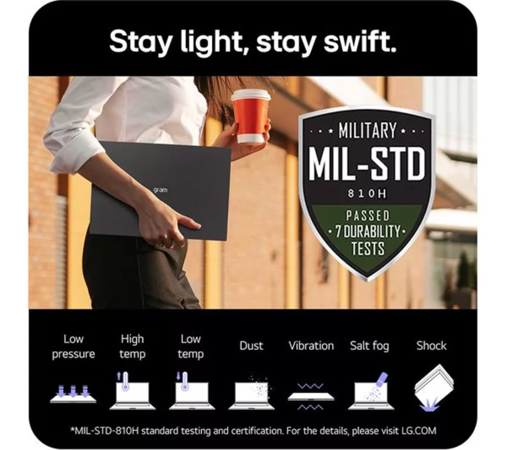 LG gram 15 15Z90S-G.AA78A1 15" Refurbished Laptop - Intel® Core™ Ultra 7, 1 TB SSD, Black (Very Good Condition) - Image 4