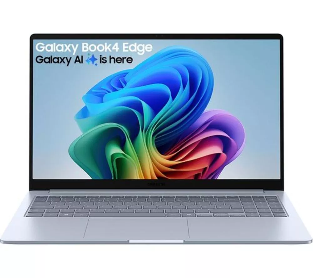 SAMSUNG Galaxy Book4 Edge 15.6" Refurbished Laptop, Copilot+ PC - Snapdragon X Plus, 512 GB SSD, Sapphire Blue (Excellent Condition)