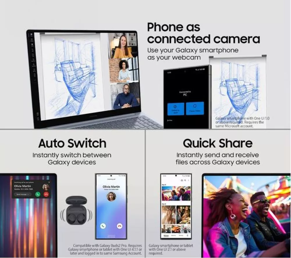 SAMSUNG Galaxy Book4 Edge 16" Refurbished Laptop, Copilot+ PC - Snapdragon X Elite, 1 TB SSD, Sapphire Blue (Excellent Condition) - Image 8