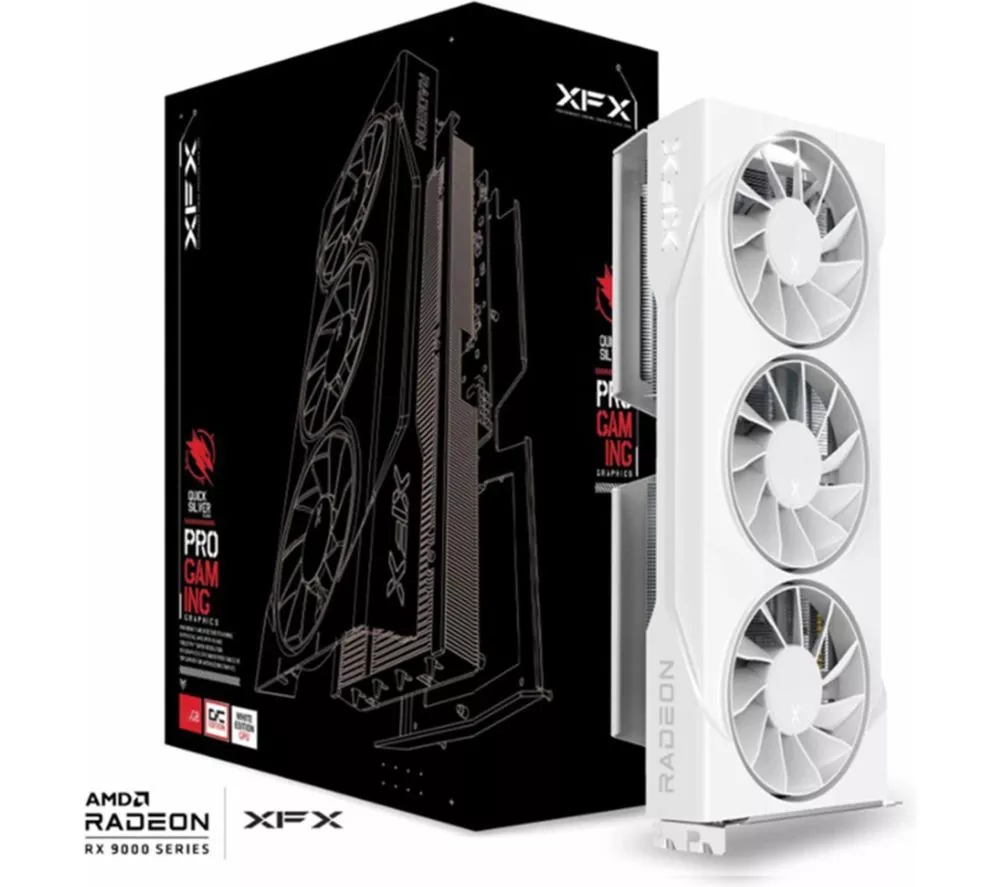 XFX Radeon RX 9060 XT 16 GB Swift Triple Fan OC Card - White
