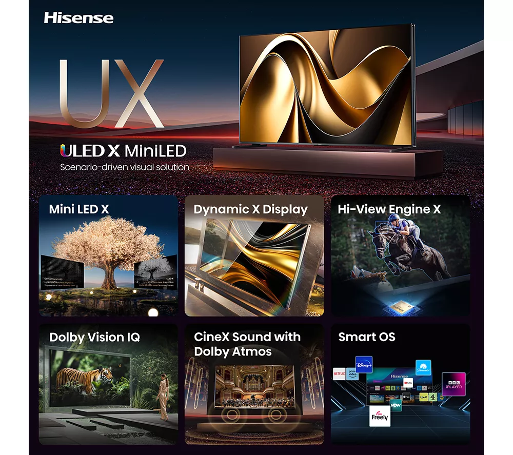 HISENSE 110UXNQTUK 110" Smart 4K Ultra HD HDR Mini LED TV with Amazon Alexa - Image 6