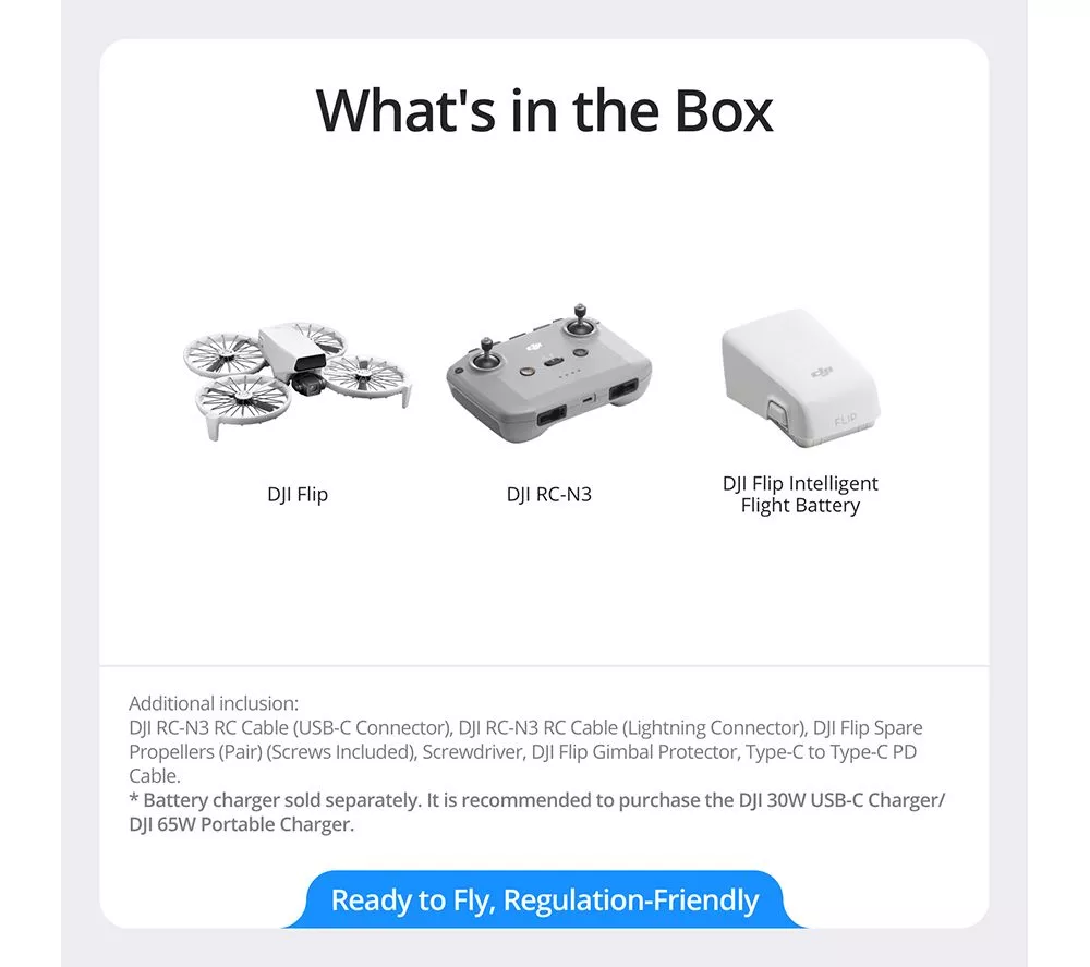 DJI Flip Drone with RC-N3 Controller - Grey - Image 2