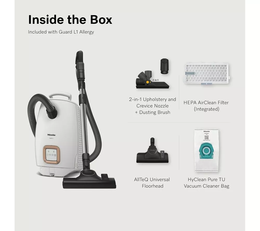 MIELE Guard L1 Allergy Cylinder Bagged Vacuum Cleaner - White - Image 5