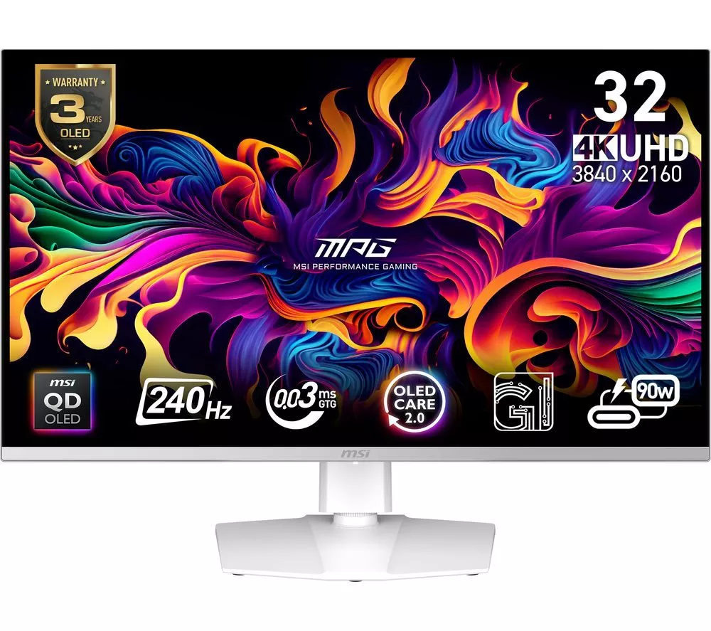 MSI MPG 321URXW 4K Ultra HD 32" QD-OLED Gaming Monitor - White