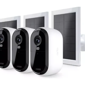 ARLO Essential 2K Quad HD WiFi Security Camera with Solar Panels - 3 Cameras, White