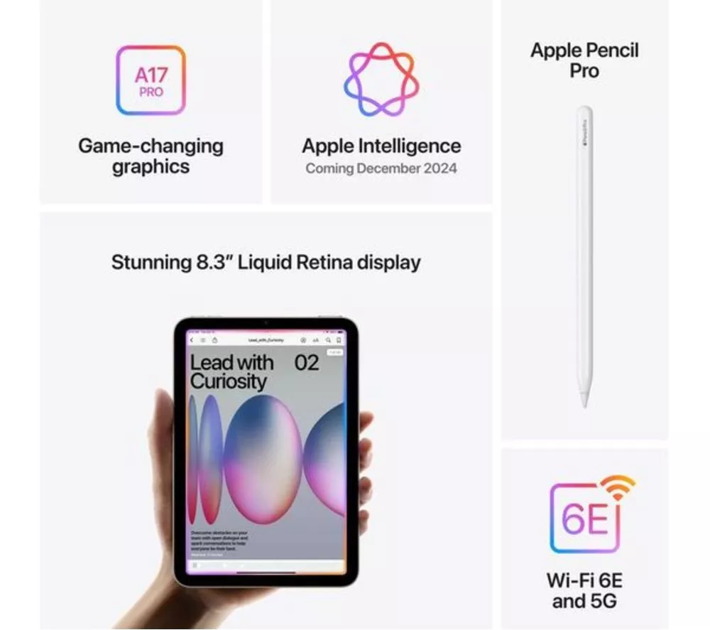 APPLE 8.3" Refurbished iPad mini Cellular (2024) - 128 GB, Space Grey (Excellent Condition) - Image 9