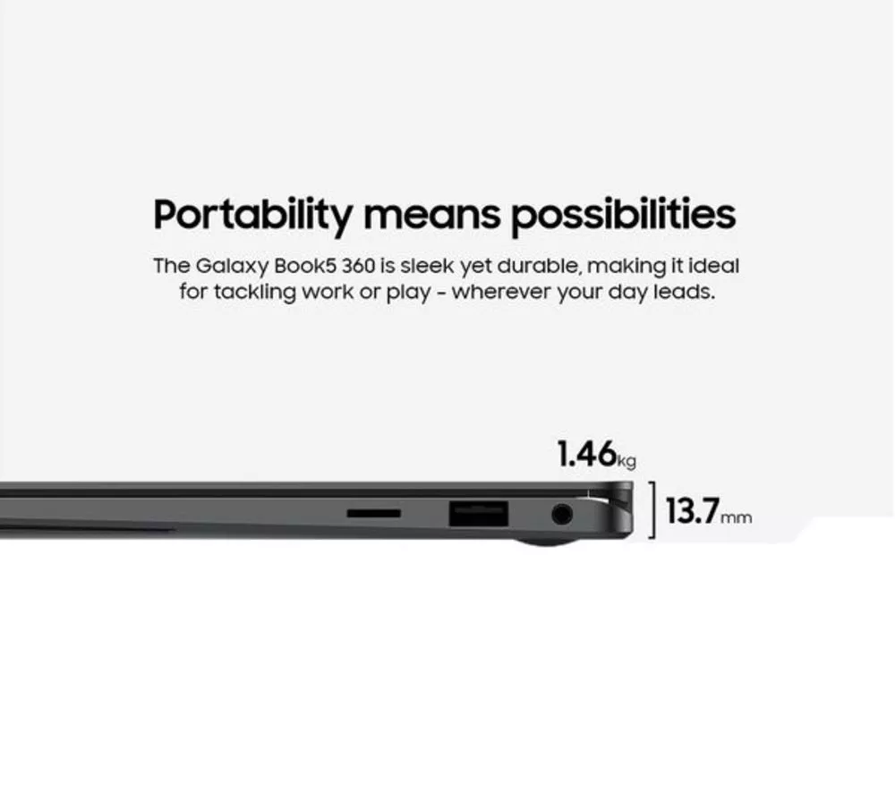 SAMSUNG Galaxy Book5 360 15.6" Refurbished 2 in 1 Laptop, Copilot+ PC - Intel® Core™ Ultra 7, 512 GB SSD, Grey (Very good condition) - Image 6