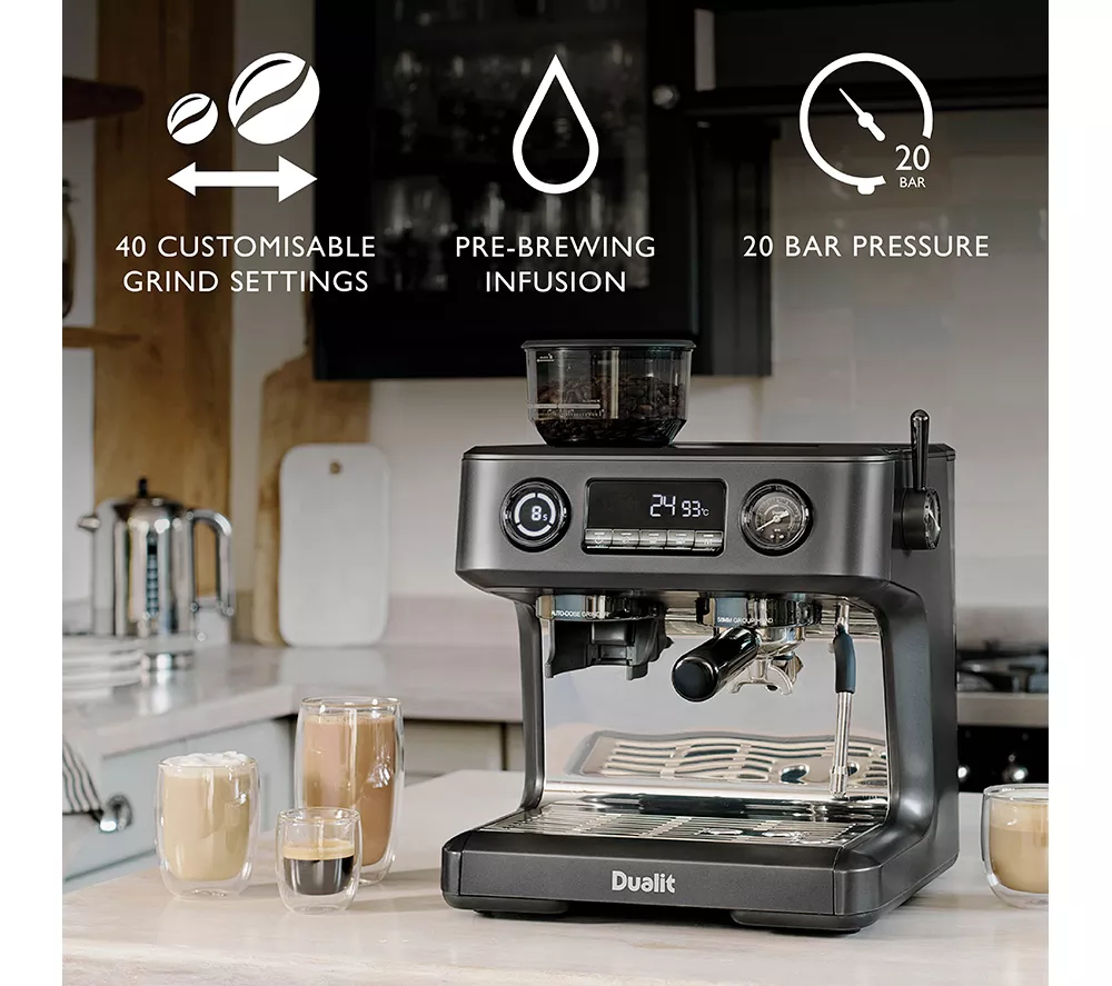 DUALIT Espressivo Pro 84455 Dual Boiler Bean to Cup Coffee Machine - Grey - Image 2