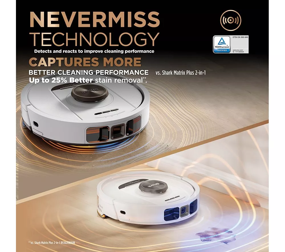 SHARK PowerDetect NeverTouch Pro RV2800ZEUKWH 2-in-1 Robot Vacuum Cleaner - White - Image 4