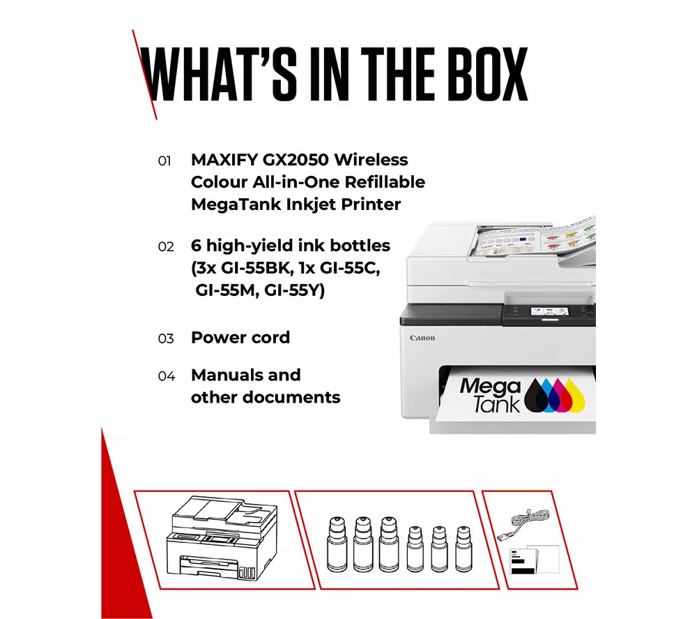 CANON MAXIFY GX2050 All-in-One Wireless Inkjet Printer with Fax - Image 7