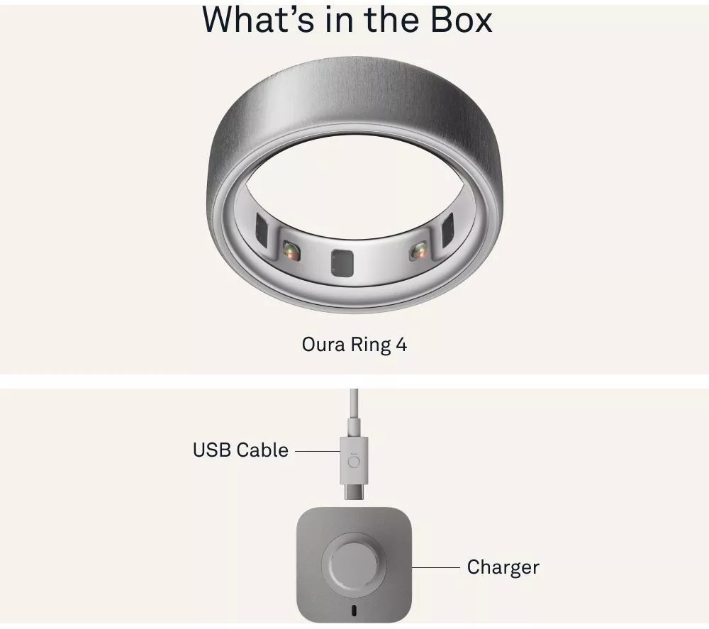 OURA Ring 4 - Brushed Silver, Size 5