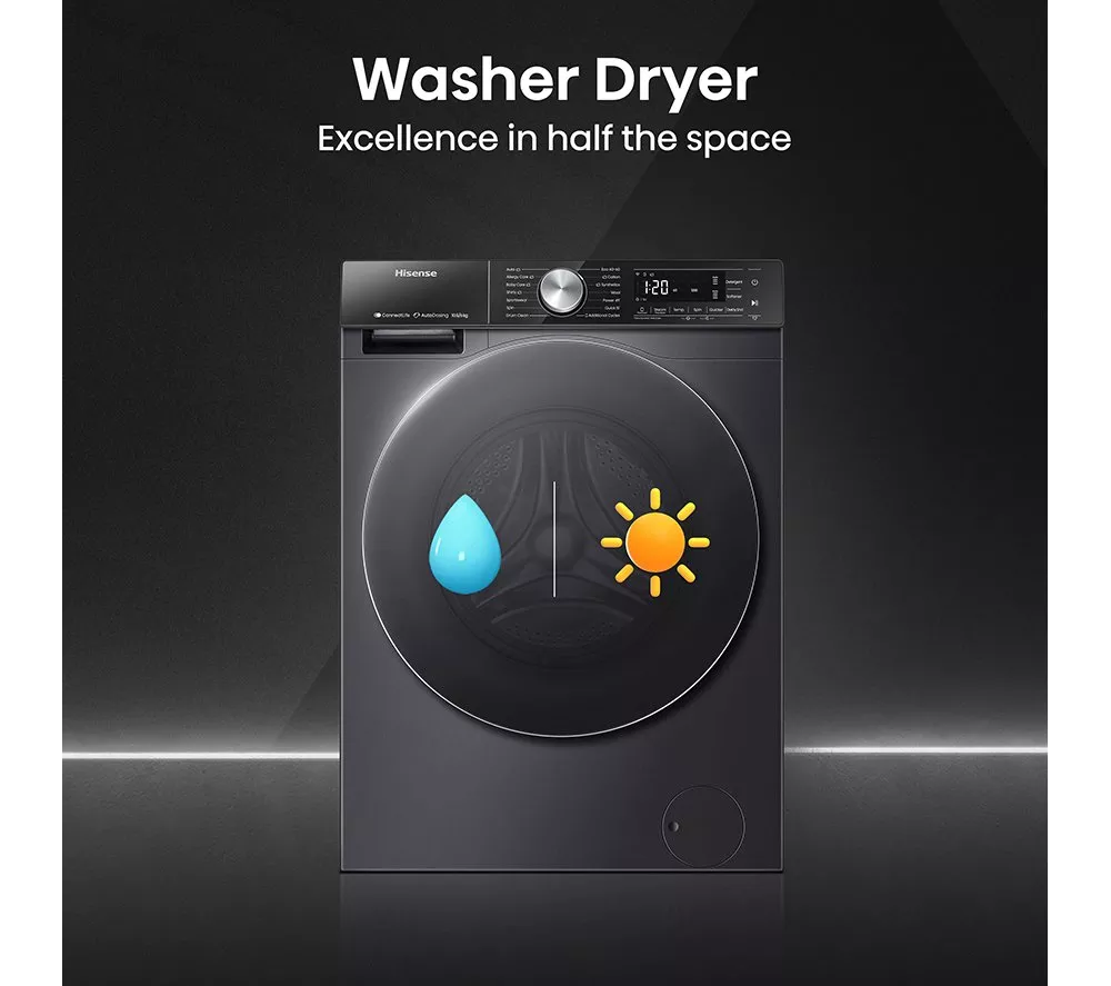 HISENSE 5S Series Auto Dosing WD5S1045BB WiFi-enabled 10.5 kg Washer Dryer - Black - Image 11