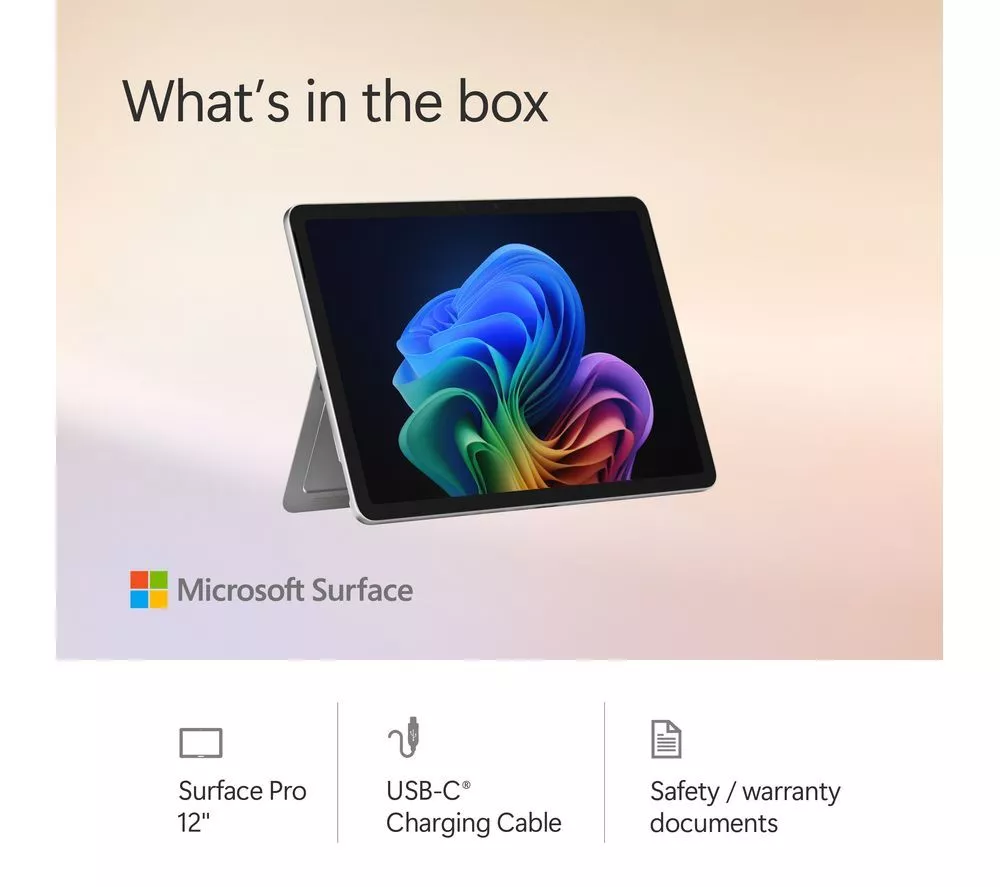 MICROSOFT 12" Surface Pro, Copilot+ PC - Snapdragon X Plus, 256 GB SSD, Platinum - Image 2