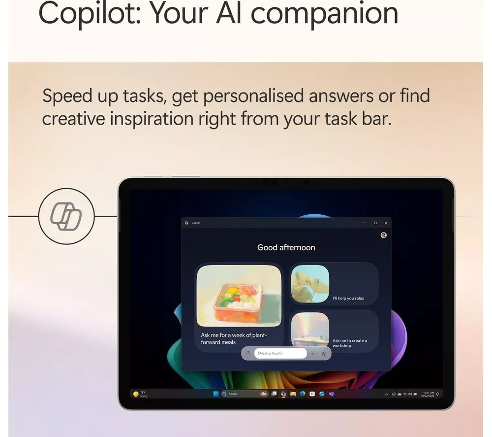 MICROSOFT 12" Surface Pro, Copilot+ PC - Snapdragon X Plus, 256 GB SSD, Platinum - Image 6