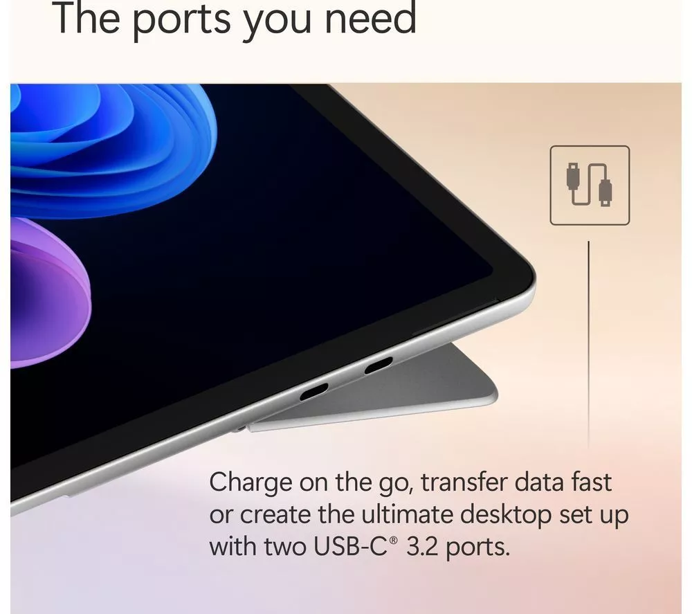 MICROSOFT 12" Surface Pro, Copilot+ PC - Snapdragon X Plus, 256 GB SSD, Platinum - Image 12