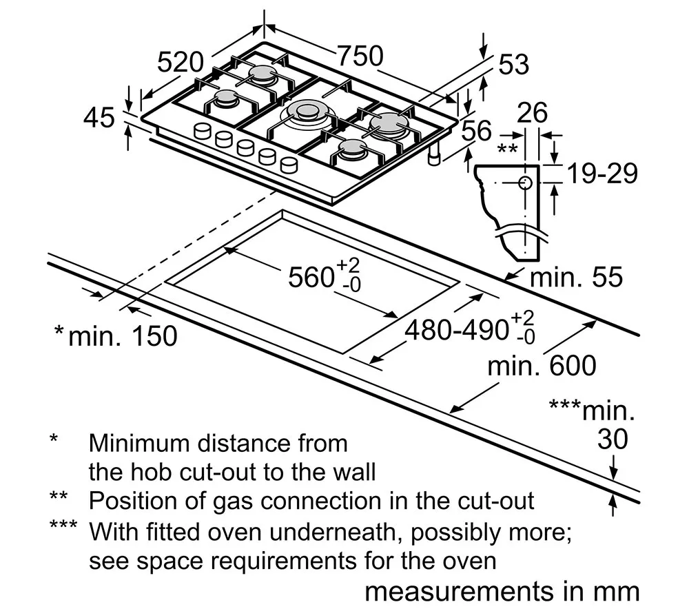 BOSCH Series 4 PGQ7B5K90 75 cm Gas Hob - Stainless Steel - Image 7