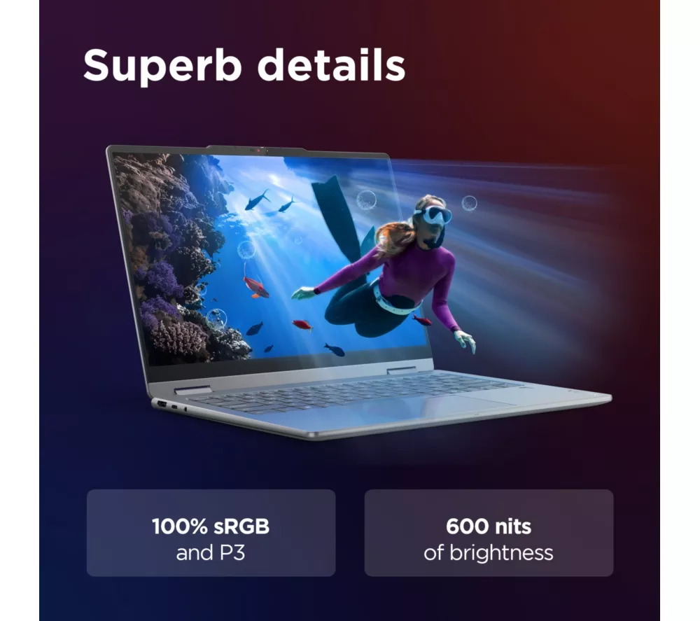 LENOVO Yoga 7 14" 2 in 1 Laptop, Copilot+ PC - Intel® Core™ Ultra 5, 512 GB SSD, Luna Grey