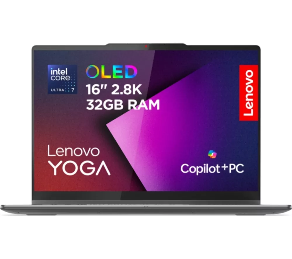 LENOVO Yoga 7 16" 2 in 1 Laptop, Copilot+ PC - Intel® Core™ Ultra 7, 1 TB SSD, Luna Grey