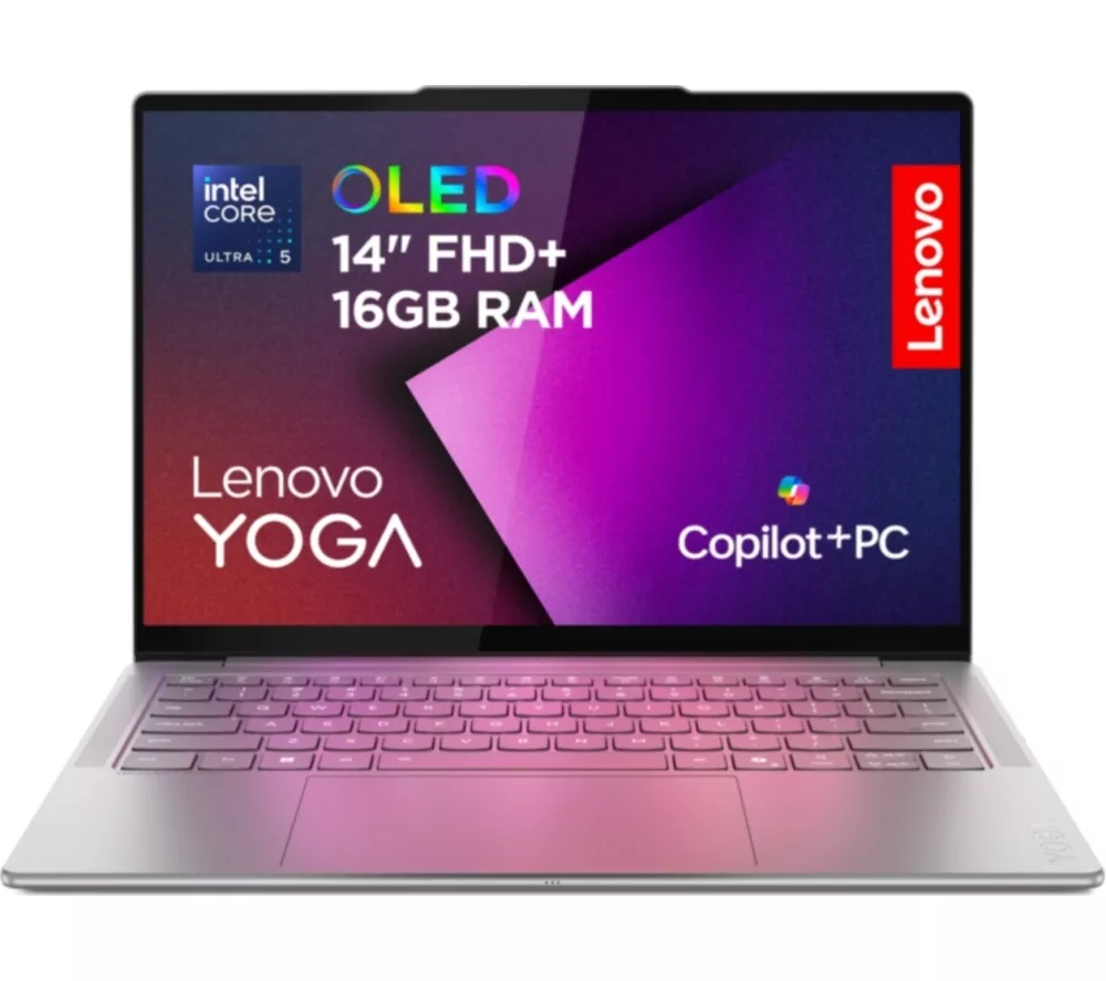 LENOVO Yoga Slim 7 14" Laptop, Copilot+ PC - Intel® Core™ Ultra 5, 512 GB SSD, Grey
