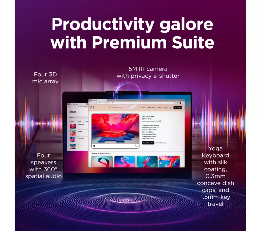 LENOVO Yoga Slim 7 14" Laptop, Copilot+ PC - Intel® Core™ Ultra 5, 512 GB SSD, Grey - Image 6