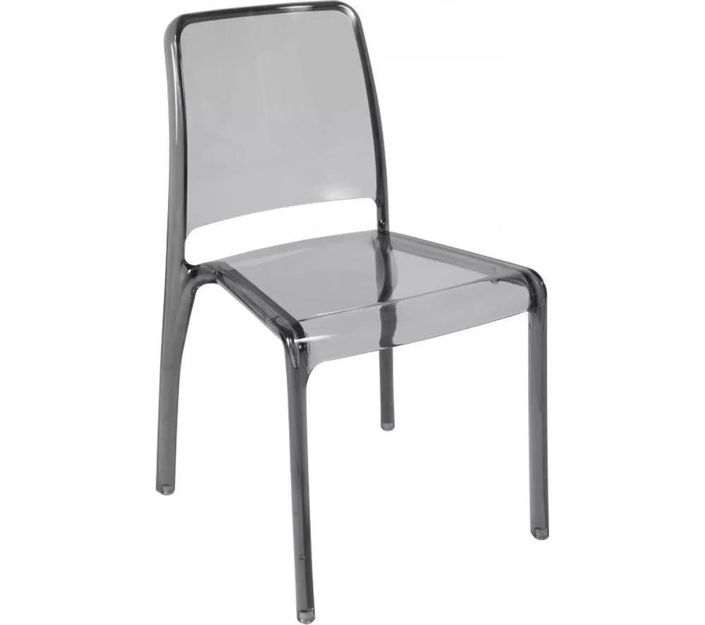 TEKNIK Clarity Polycarbonate Chair - Smoked, Set of 4