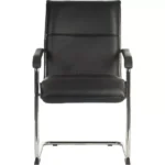 TEKNIK Envoy 1309 Leather Chair - Black & Silver, Set of 2