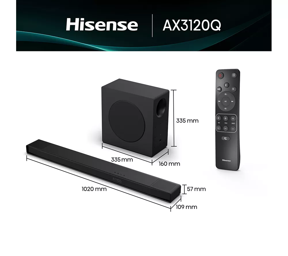 HISENSE AX3120Q 3.1.2 Wireless Sound Bar with Dolby Atmos & DTS Virtual:X - Image 3
