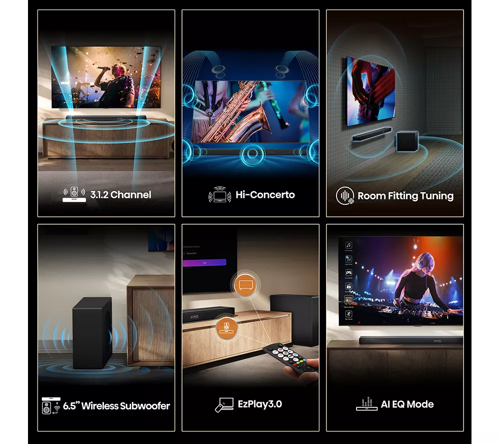 HISENSE AX3120Q 3.1.2 Wireless Sound Bar with Dolby Atmos & DTS Virtual:X - Image 5