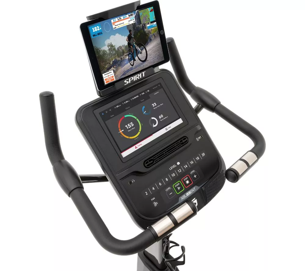 SPIRIT XBU55ENT Smart WiFi Upright Exercise Bike - Black - Image 6
