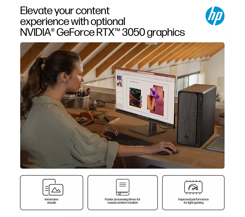 HP OmniDesk M02-0000na Desktop PC - AMD Ryzen 5, 512 GB SSD, Grey Wood - Image 2