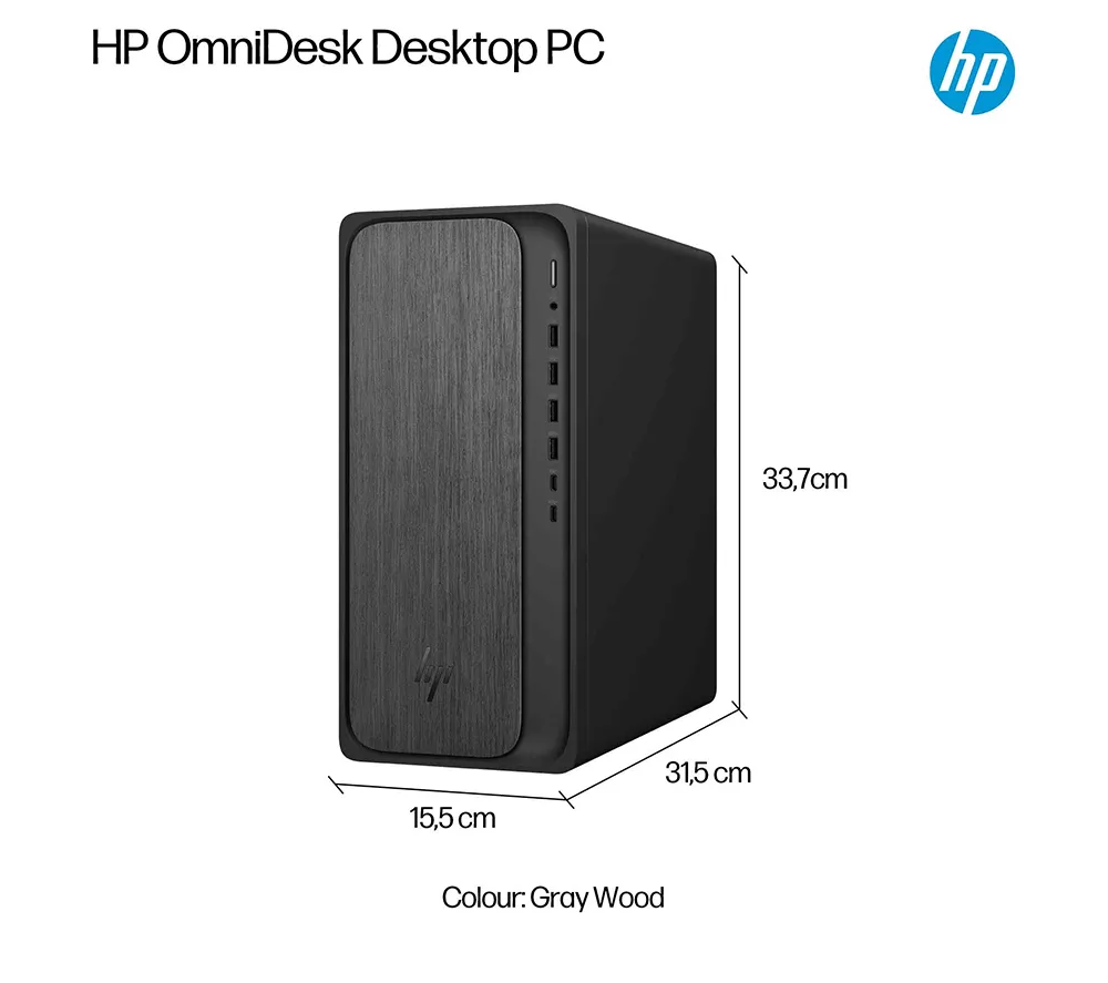 HP OmniDesk M02-0000na Desktop PC - AMD Ryzen 5, 512 GB SSD, Grey Wood - Image 5
