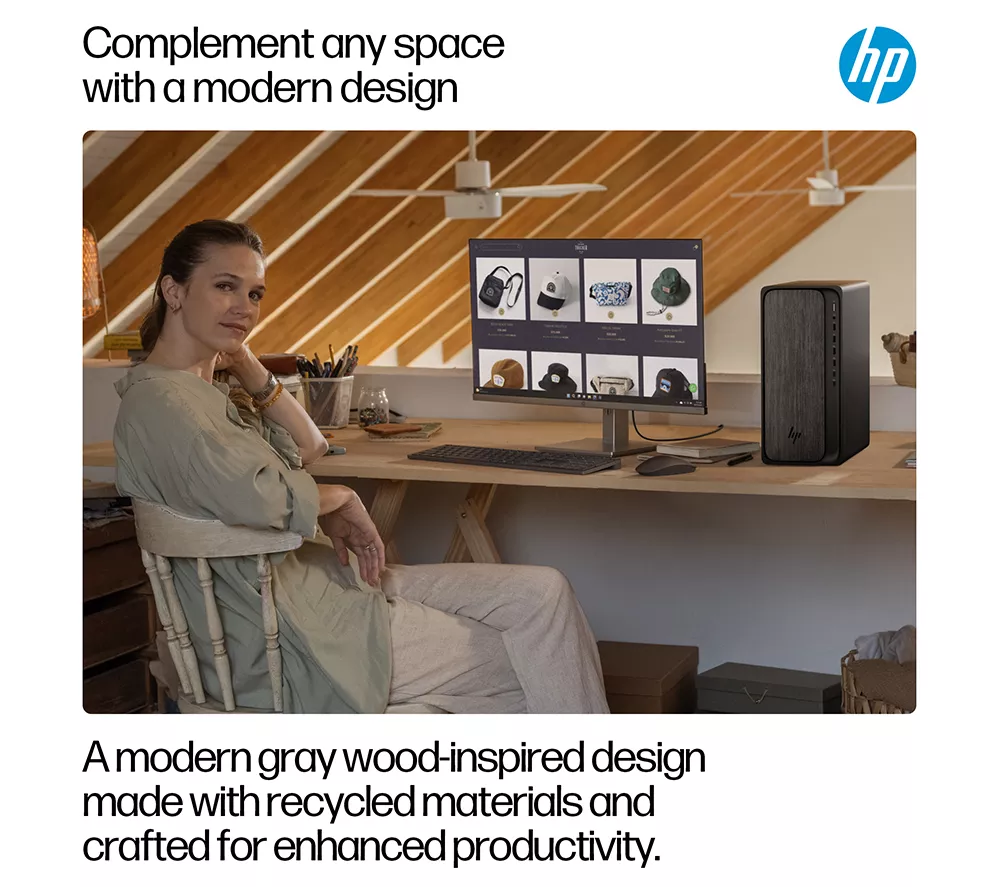 HP OmniDesk M02-0000na Desktop PC - AMD Ryzen 5, 512 GB SSD, Grey Wood - Image 7