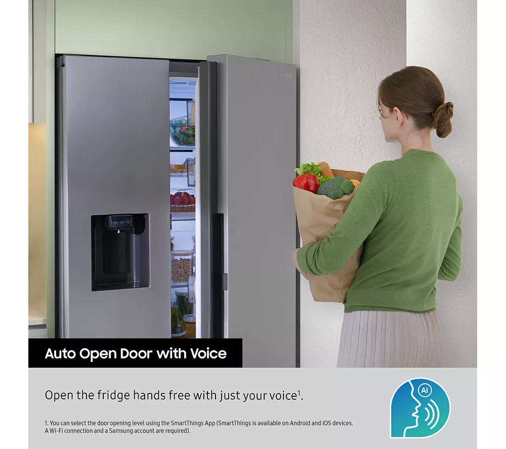 SAMSUNG Bespoke AI Series 8 On-device Bixby RS80F66KBFEU American-Style Fridge Freezer - Black - Image 4