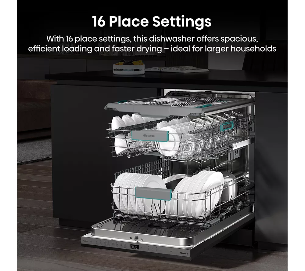 HISENSE HV673A60UK Full-size Fully Integrated WiFi-enabled Dishwasher - Image 4