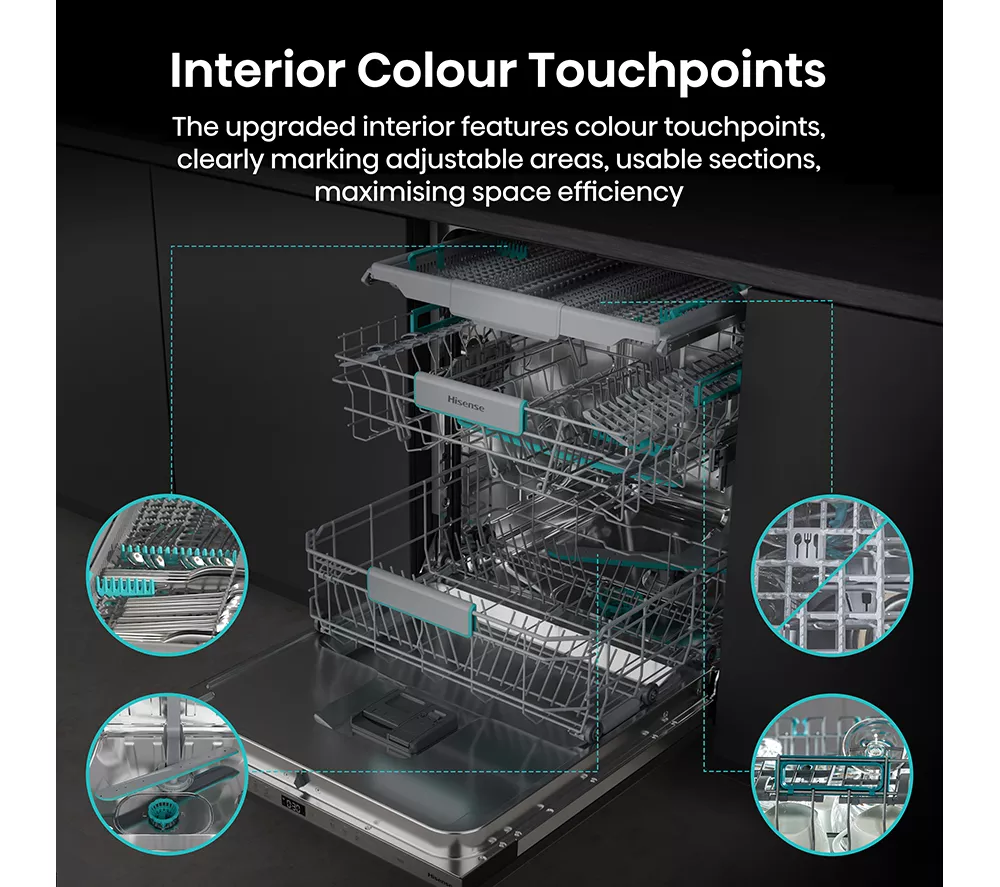 HISENSE HV673A60UK Full-size Fully Integrated WiFi-enabled Dishwasher - Image 5