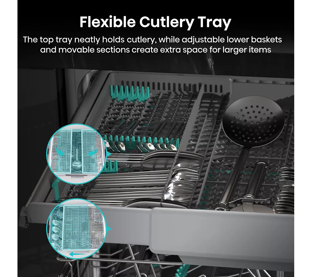HISENSE HV673A60UK Full-size Fully Integrated WiFi-enabled Dishwasher - Image 16