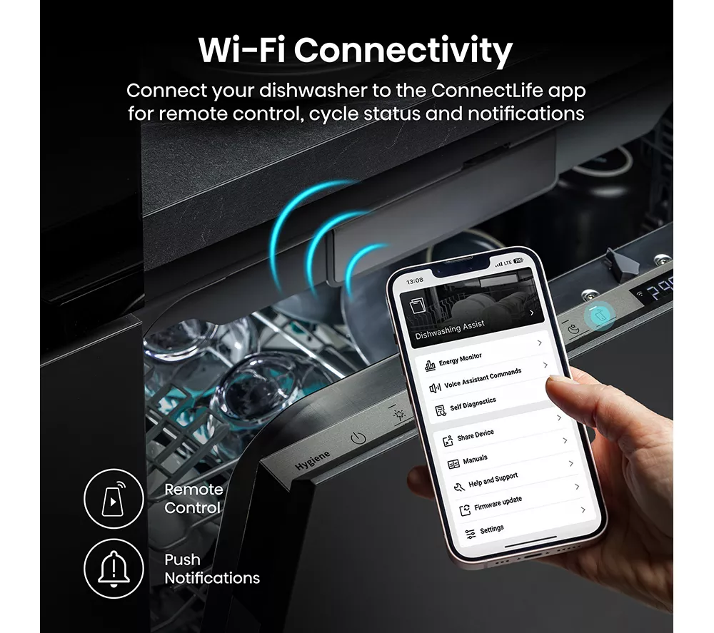 HISENSE UV Clean HV693A60UVADUK Full-size Fully Integrated WiFi-enabled Dishwasher