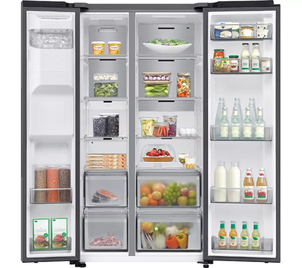 SAMSUNG Bespoke AI Series 7 SpaceMax RS70F66KCTEU American-Style Fridge Freezer - Silver
