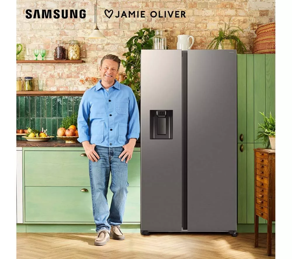 SAMSUNG Bespoke AI Series 7 SpaceMax RS70F66KCTEU American-Style Fridge Freezer - Silver