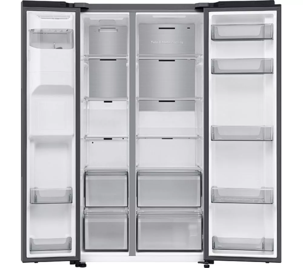 SAMSUNG Bespoke AI Series 7 SpaceMax RS70F66KCTEU American-Style Fridge Freezer - Silver