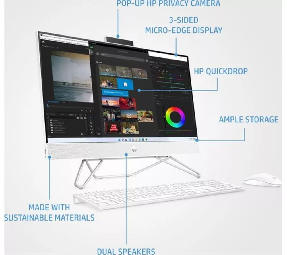 HP 24-cb1002na 23.8" Refurbished All-in-One PC - Intel® Core™ i5, 512 GB SSD, White (Excellent Condition) - Image 3