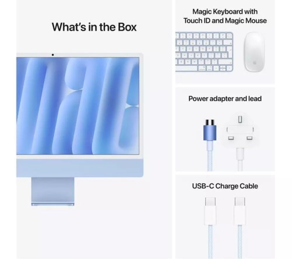 APPLE Refurbished iMac 4.5K 24" (2024) - M4, 512 GB SSD, Blue (Excellent Condition) - Image 9