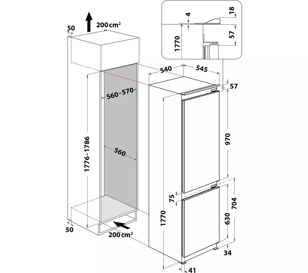 HOTPOINT Low Frost HTC18D011A1 Integrated 70/30 Fridge Freezer - Sliding Hinge - Image 12