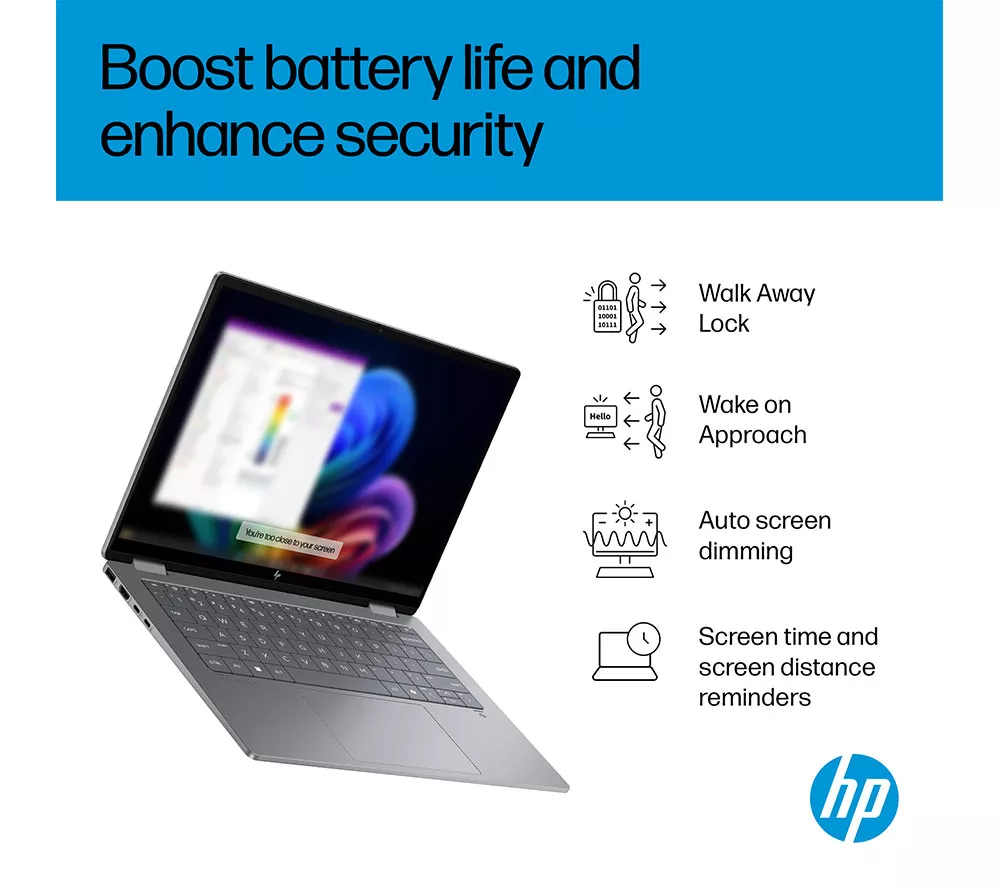 HP OmniBook X Flip NGAI 14" 2 in 1 Laptop - AMD Ryzen AI 5, 512 GB SSD, Meteor Silver