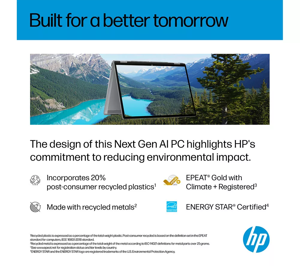 HP OmniBook X Flip NGAI 14" 2 in 1 Laptop - AMD Ryzen AI 5, 512 GB SSD, Meteor Silver