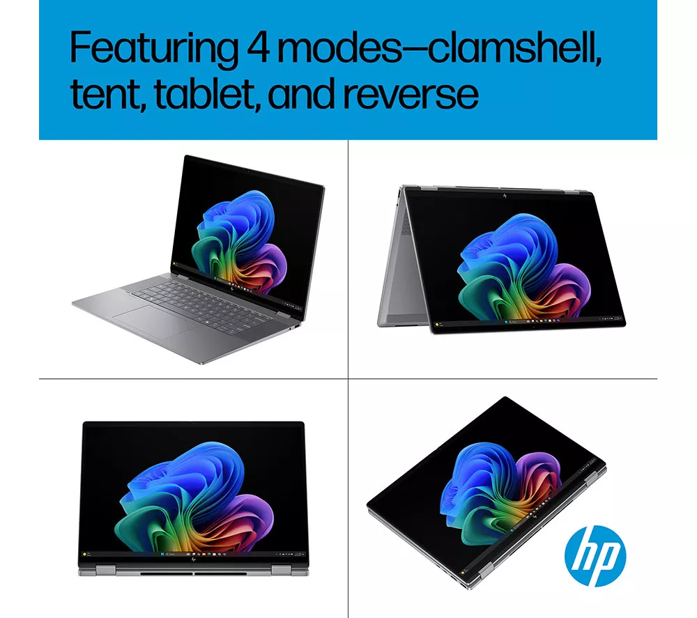 HP OmniBook X Flip NGAI 16" 2 in 1 Laptop - AMD Ryzen AI 7, 512 GB SSD, Meteor Silver