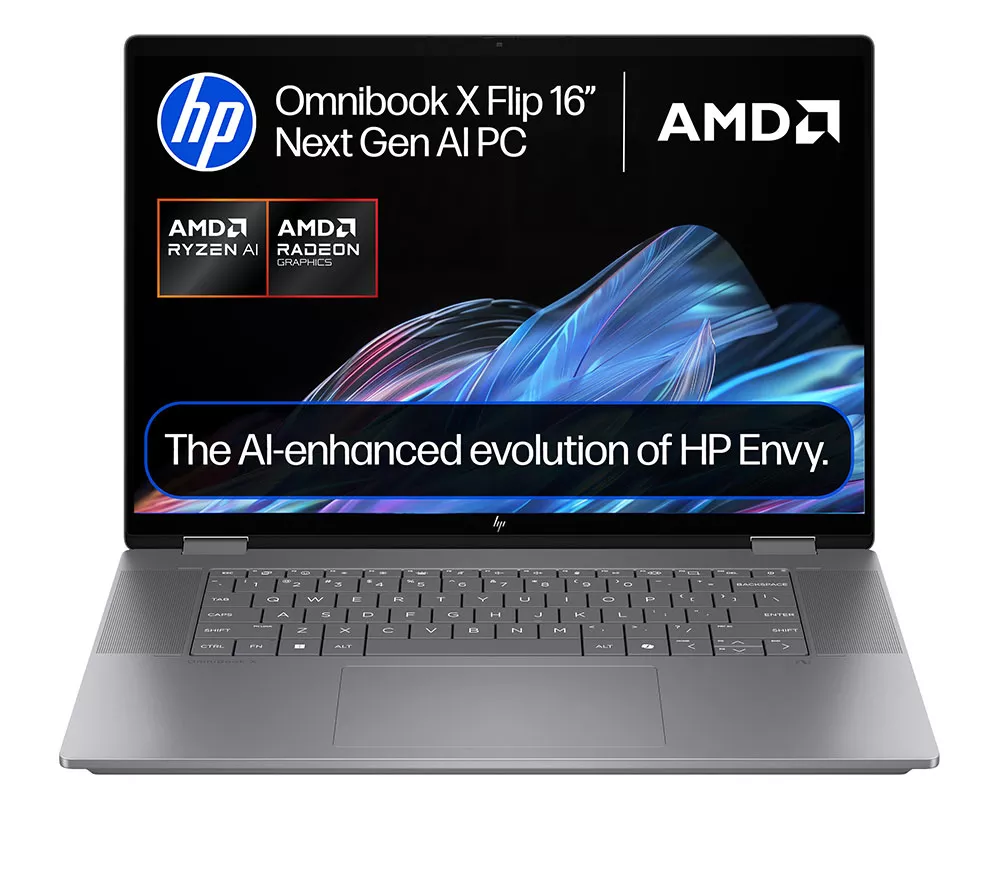 HP OmniBook X Flip NGAI 16" 2 in 1 Laptop - AMD Ryzen AI 7, 512 GB SSD, Meteor Silver