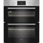INDESIT DUI 12D IX Electric Built-under Double Oven - Black